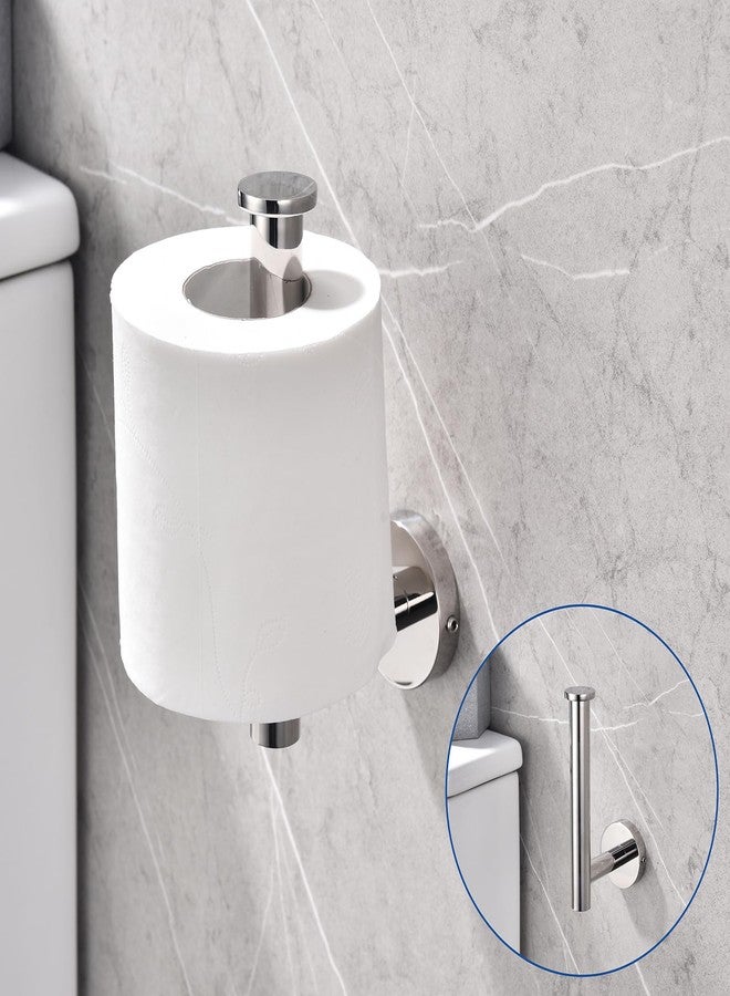 TASTOS Polished Chrome Toilet Paper Holder SUS304 Stainless Steel, Modern Round Tissue Roll Holders Wall Mount, Toilet Paper Roll Dispenser Bathroom 5 inch TP Holder for Kitchen Washroom - Image 3
